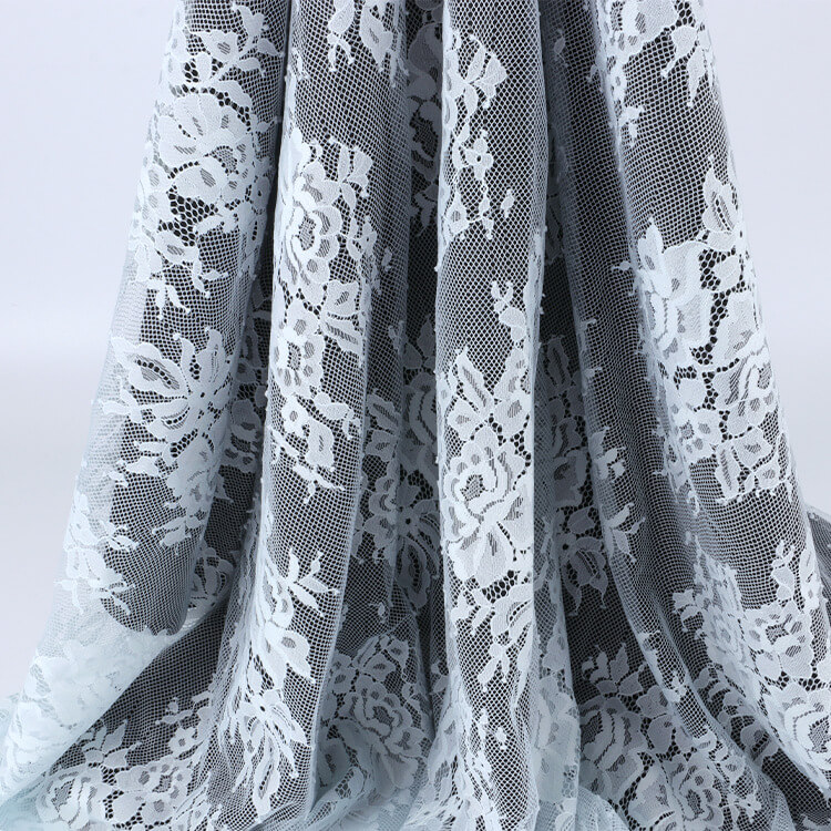 Lace Fabric Eyelash Black Nylon Warp Knit for Bridal Wholesale Supplie 4